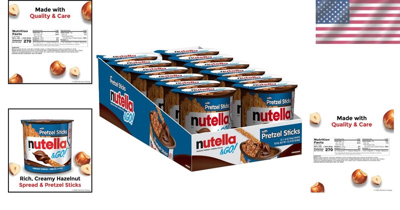 Portable Hazelnut Cocoa Spread Snack Cups with Pretzels - 12 Count for Sweetness gallery