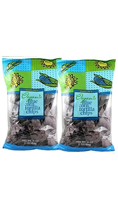 2 Packs Trader Joe’s Organic Blue Corn Tortilla Chip 16 oz Each Pack