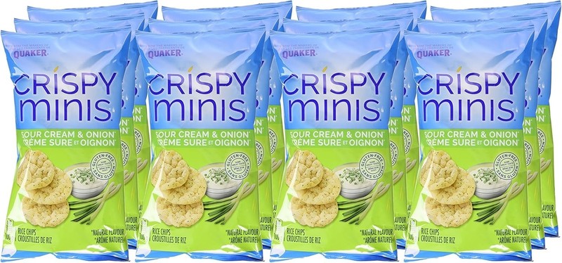 12 x Quaker Crispy Minis Sour Cream & Onion Brown Rice Chips 100g, FREE SHIPPING gallery