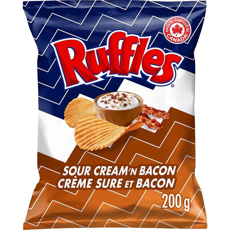Lays Ruffles Sour Cream & Bacon Potato Chips 200g/7.1 oz - FREE SHIPPING gallery