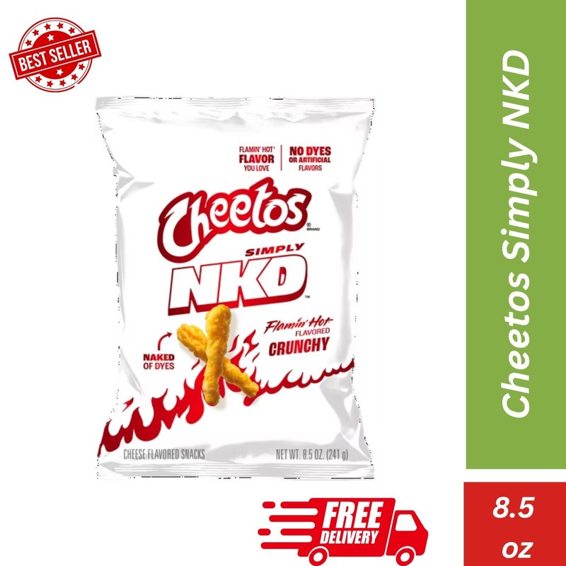 Cheetos Simply NKD Flamin’ Hot Crunchy Cheese Snacks 8.5 oz – Free Shipping