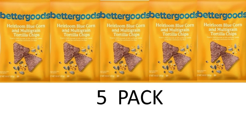 Bettergoods Heirloom Blue Corn and Multigrain Tortilla Chips 10 oz Bag – 5 PACK