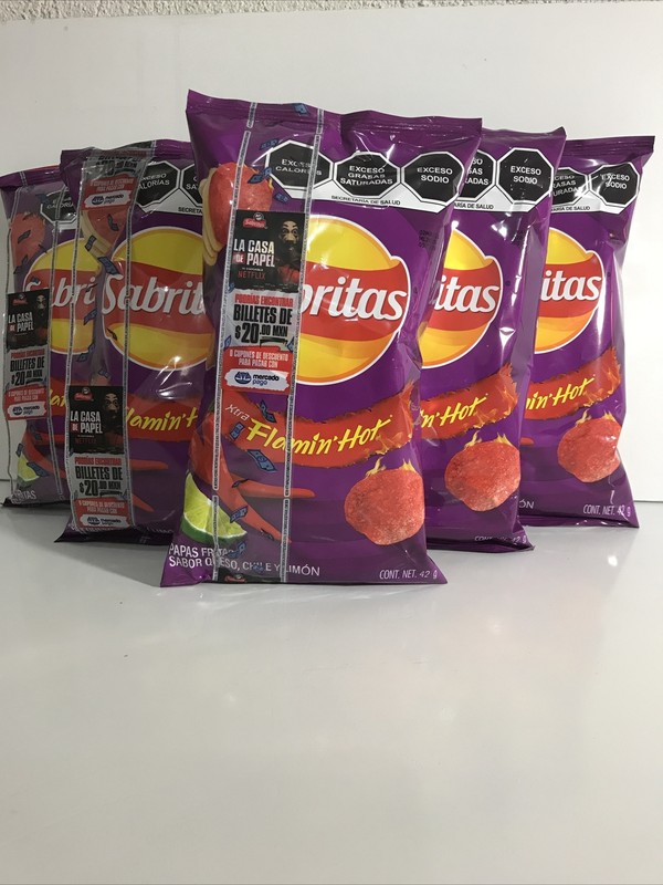 6-Pk Sabritas Xtra Flamin Hot 🇲🇽 Potato Chips Xtra Flamin Hot 42gr/1.48oz ea.