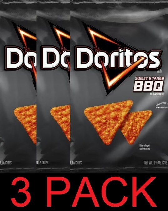 Doritos Sweet & Tangy BBQ CHEESE Flavor Snack Tortilla Chips 9.25oz Bag – 3 PACK