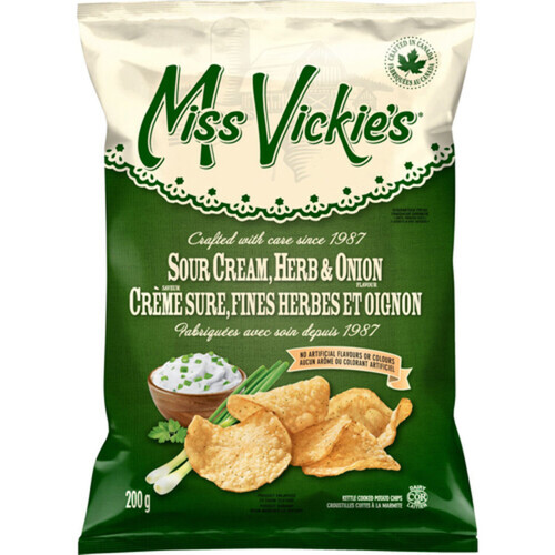 4-Pack Miss Vickie’s Kettle Cooked Potato Chips Sour Cream Herb & Onion 200 g