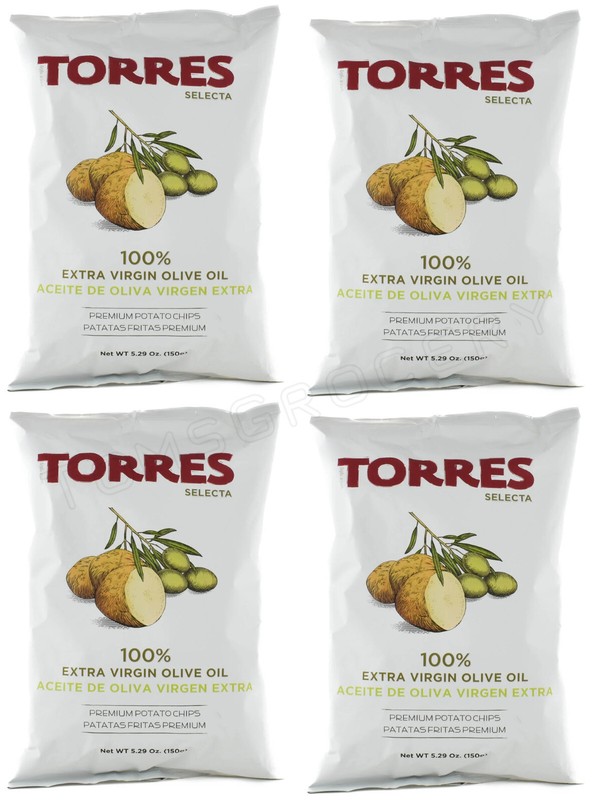 4 TORRES OLIVE OIL Flavor Premium Potato Chips European Snacks 150g 5.29oz