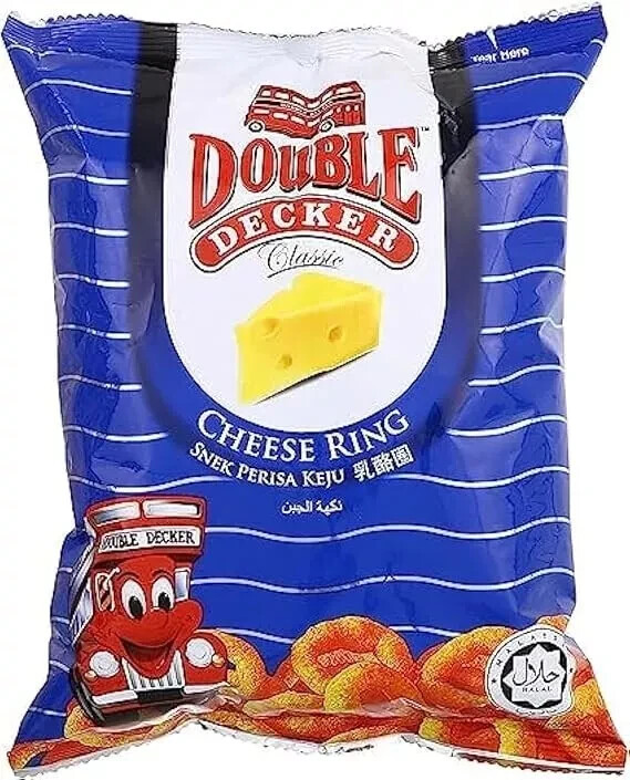 8 Pack X Double Decker Cheese Ring Pufak Halal Chips , 60 Gram
