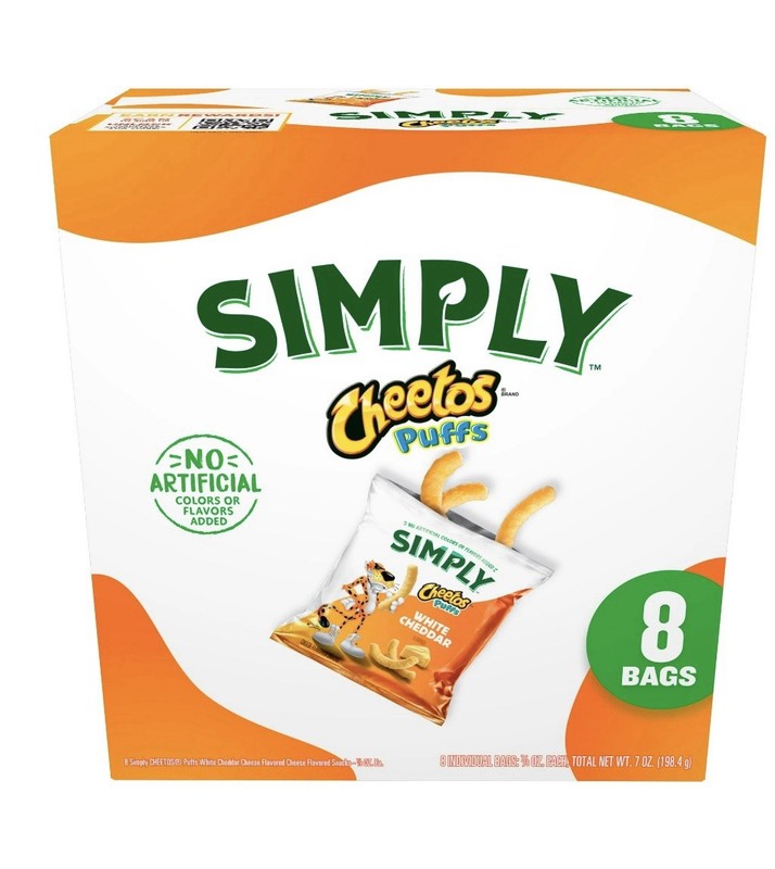 Cheetos Simply Puffs Cheese White Cheddar Flavored Snacks, 8 Count…