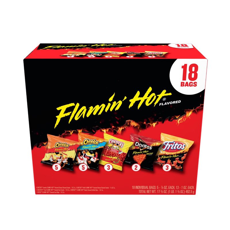 New Frito-Lay Flamin’ Hot Mix Variety Pack Snack Chips, 18 Count Multipack New