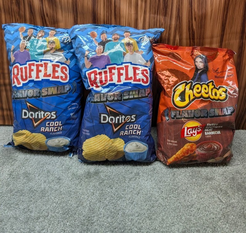 Limited Edition Ruffles Cheetos Flavor Swap Chips 3 Piece Variety Pack Full Size