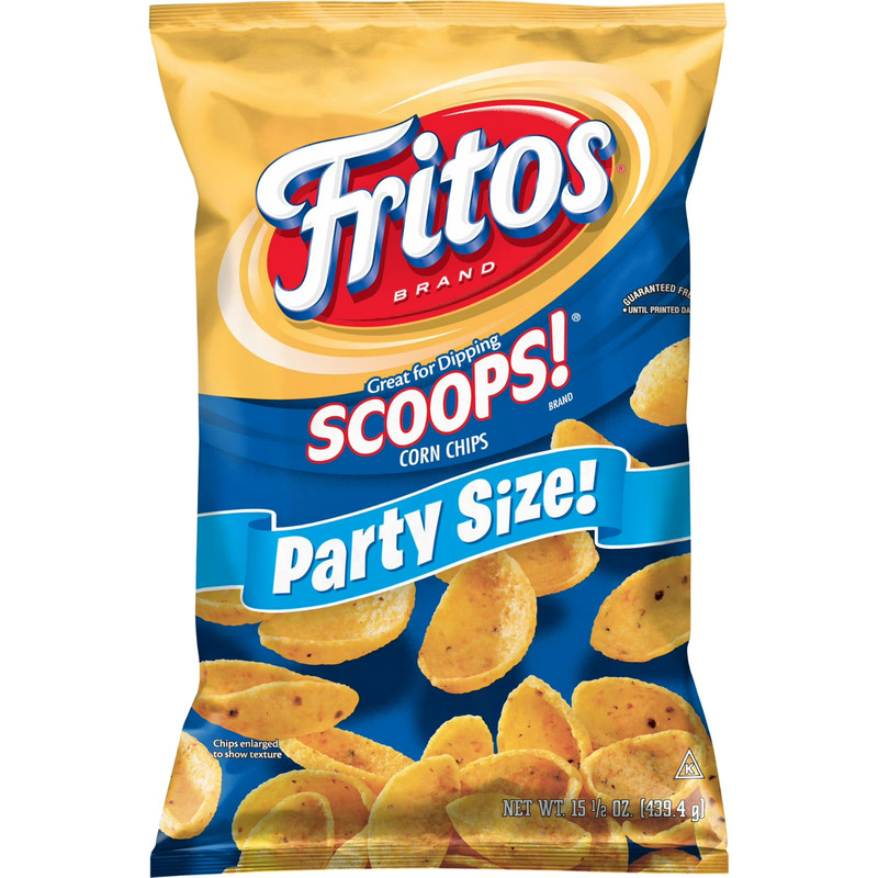 NEW FRITOS SCOOPS! ORIGINAL FLAVOR CORN CHIPS PARTY SIZE BAG