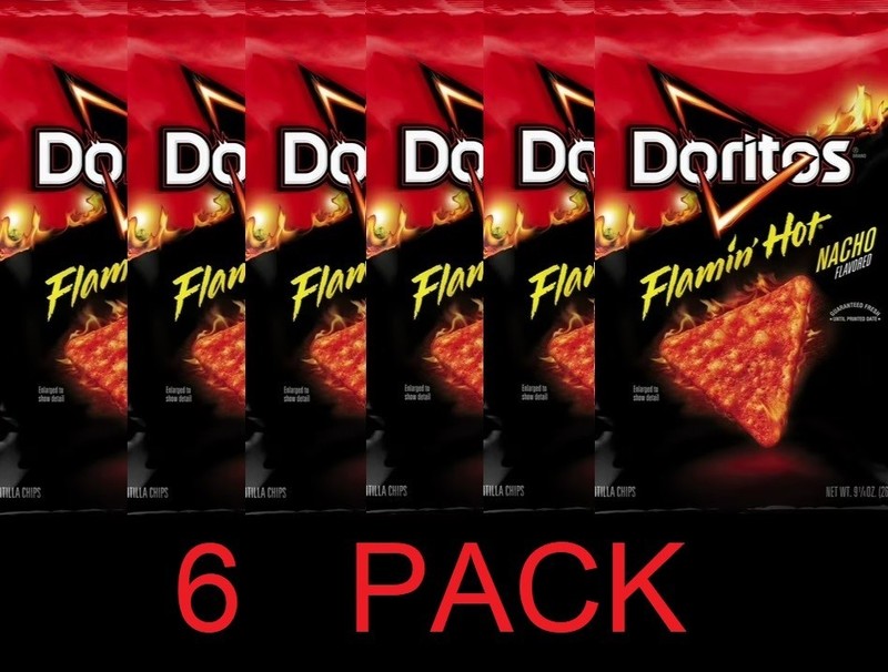 Doritos FLAMIN HOT NACHO CHEESE Flavor Snack Tortilla Chips 9.25 oz Bag – 6 PACK