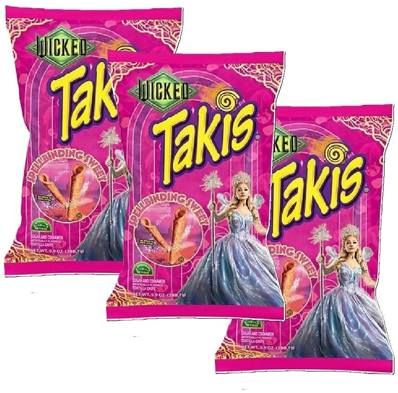 Takis Rolled Tortilla Chips WICKED Spellbinding Cinnamon Sweet 9.9Oz 3Pk LIMITED