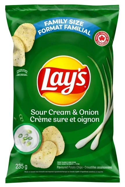 Lay's Sour Cream & Onion Flavored Potato Chips, 235g gallery