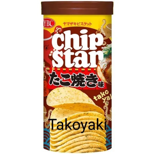 3 cans×( YBC) Chip Star potato chips,Takoyaki flavour, 45g eacch