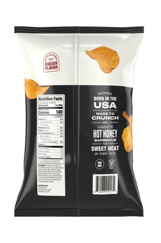 🔵 New Smash Kitchen Kettled Cooked Hot Honey BBQ Non-GMO Potato Chips 6oz gallery
