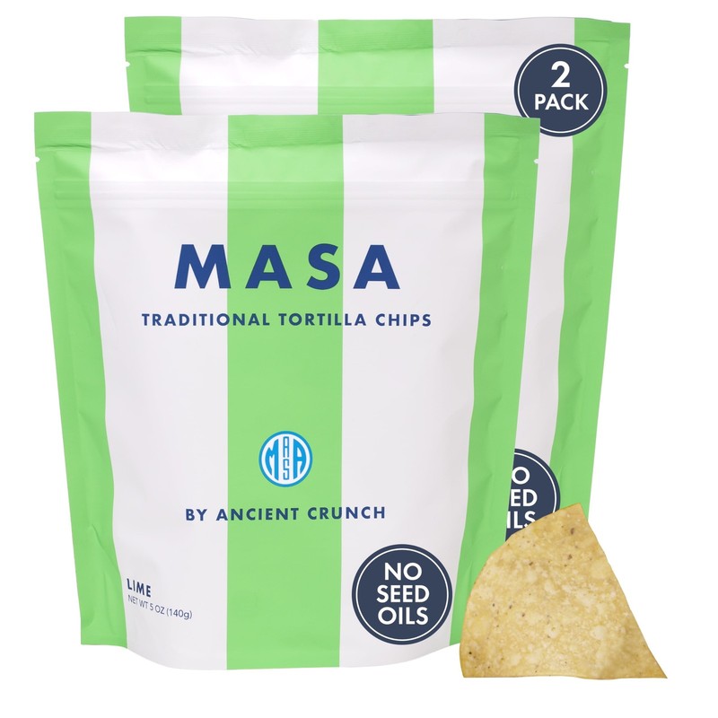 MASA Chips Lime Flavored Tortilla Chips, Handmade Corn Chips & Crisps Natur…