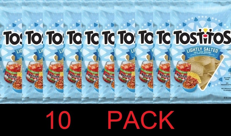 Tostitos Tortilla Chips ORIGINAL 50% Less Sodium Lightly Salted 12oz Bag 10 PACK