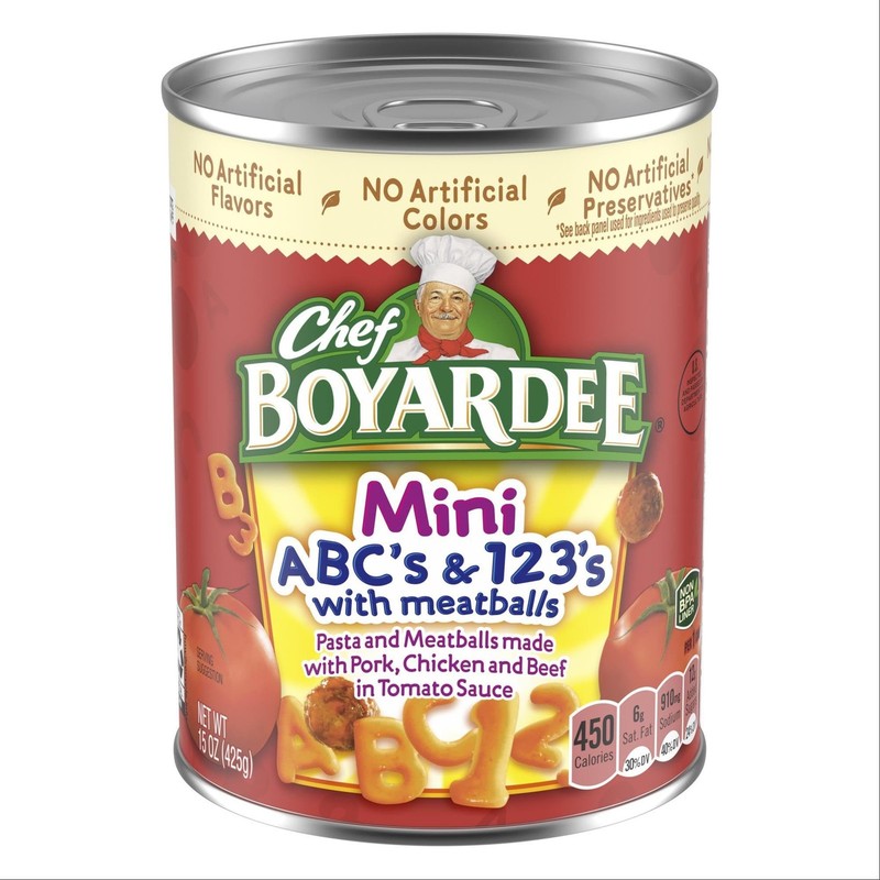 Chef Boyardee Mini-Bites ABC's & 123's with Meatballs, 15 Ounce (Pack of 1)