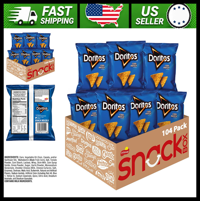 Doritos Cool Ranch Tortilla Chips 1 oz Pack of 104