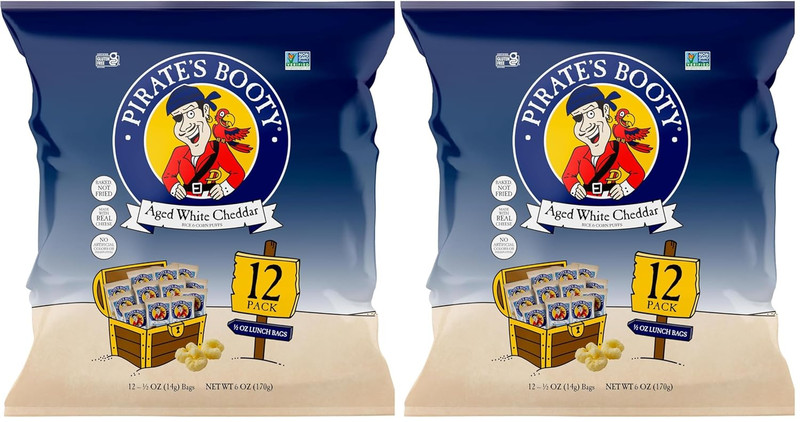 Pirate’S Booty Aged White Cheddar Cheese Puffs, Gluten-Free, Kids Snacks, 1 Oz (