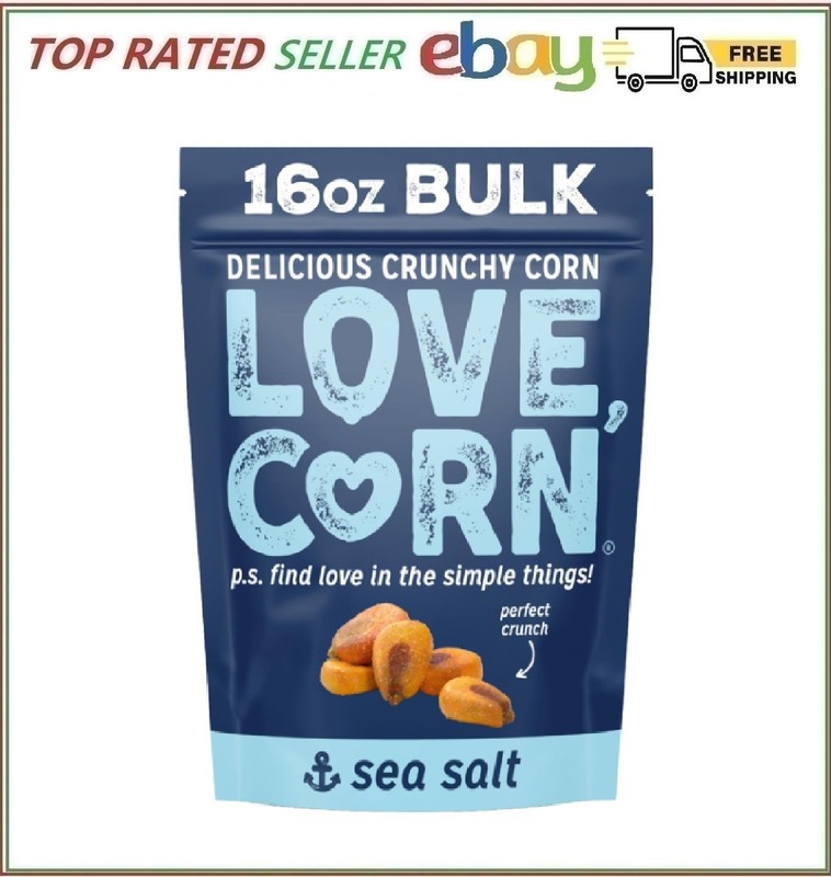 LOVE CORN Sea Salt 16oz x 1 Bag – Delicious Crunchy Corn – Healthy Family Sna…
