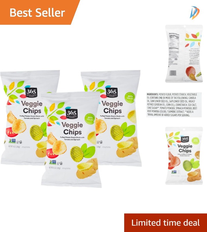 Vibrant Veggie Chips – 6 Ounce Pack of 3, Healthy Crunchy Snack for Any Occasion