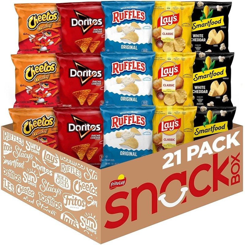 Classic Snack Mix Variety Pack Chips Individual Bags 21 Count Lunch Snacks