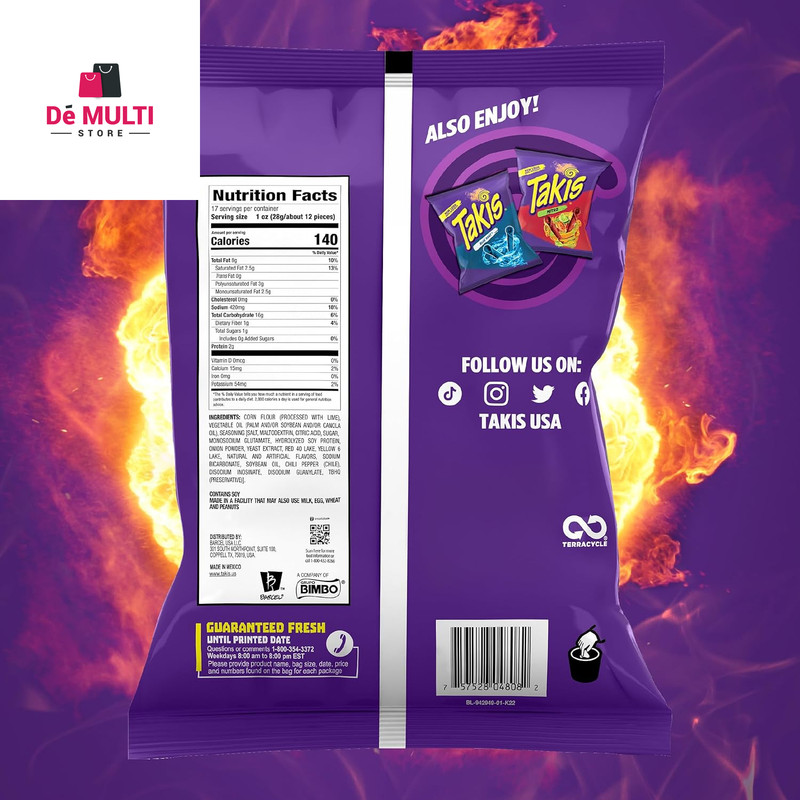 Takis Fuego 17 oz Fiesta Size Bag, Hot Chili Pepper & Lime Flavored Extreme gallery