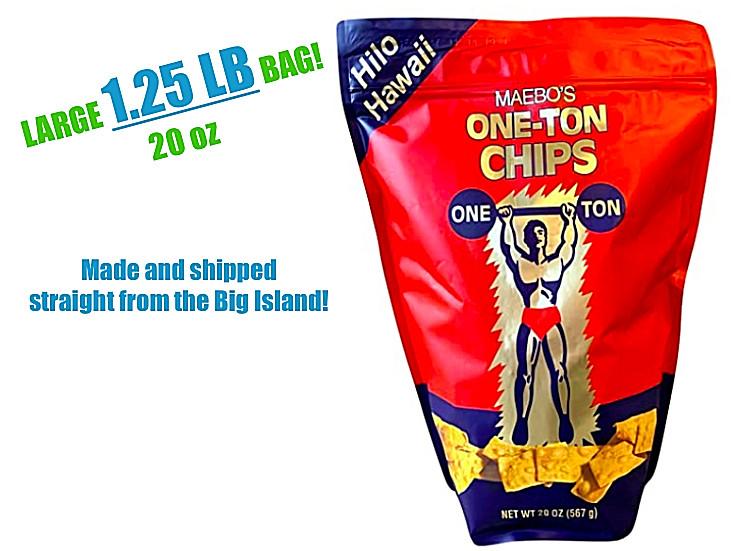 ONE TON CHIPS Maebo Noodle Factory OneTon Chip LARGE 20oz Bag Hawaii Snack FRESH