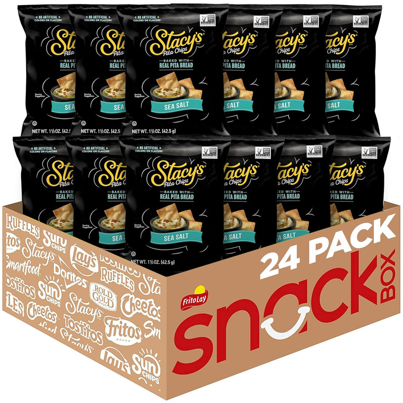 Stacy’S Pita Chips, Sea Salt, No Artificial Colors or Flavors, 1.5 Oz (Pack of 2