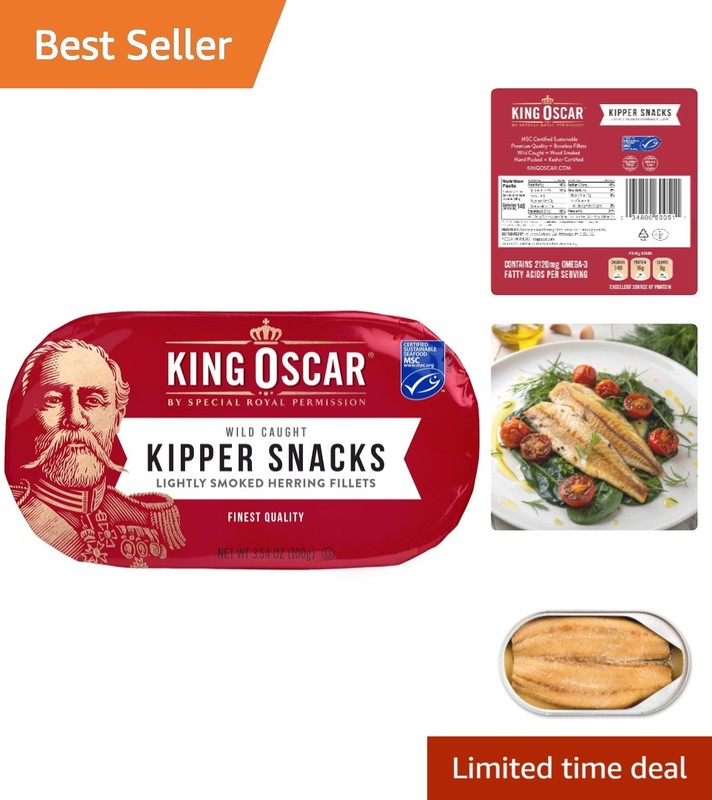 Deliciously Smoked North Atlantic Herring Fillets, 3.54 Oz Can - High Protein