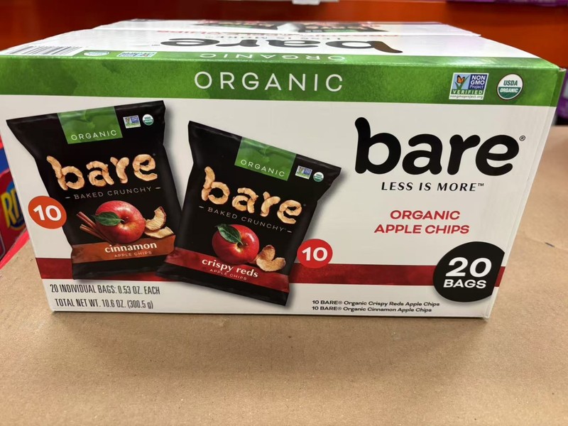 Bare Baked Crunchy Organic Crispy Reds & Cinnamon Apple Chips 10.6 oz/ 20 Bags