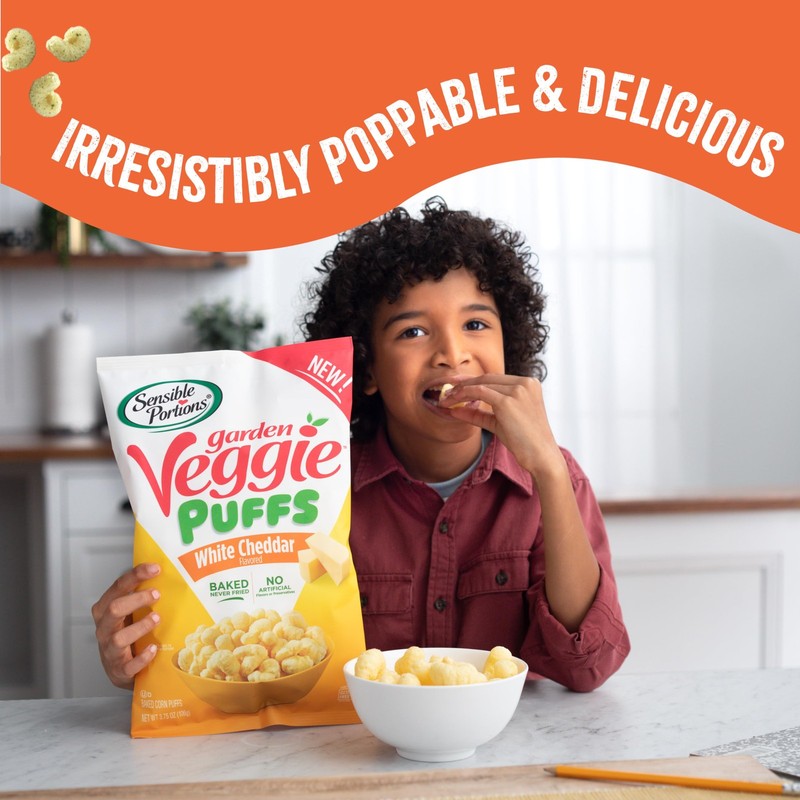 Sensible Portions Garden Veggie Puffs, White Cheddar, 3.75 oz (Pack of 6) gallery