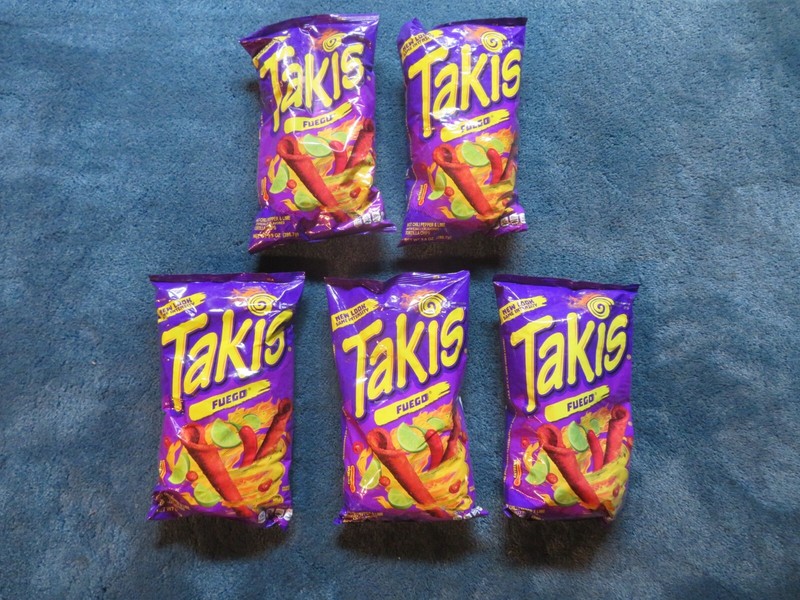 (5) Bag Lot Takis Hot Chili Pepper & Lime Tortilla Chips Fuego 9.9 Oz Each