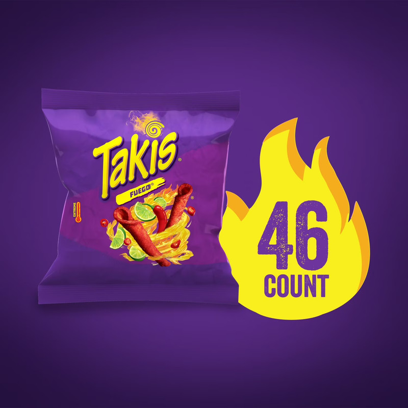 Takis Fuego Rolled Tortilla Chips, 1 oz Snack Bags, 46 Pack gallery