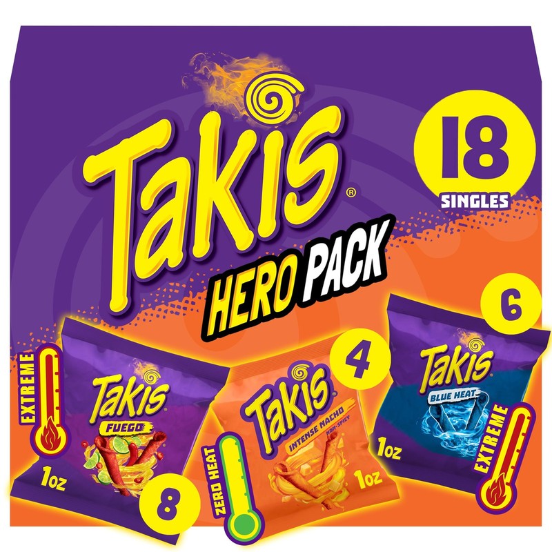 Assorted Rolled Tortilla Chips Variety Pack – Fuego, Blue Heat, Nacho Flavors