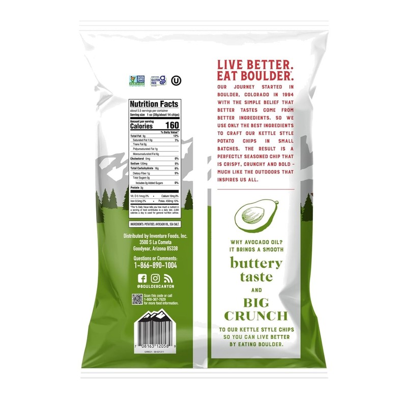 Canyon Cut Potato Chips, Avocado Oil, Sea Salt, 12-Pack