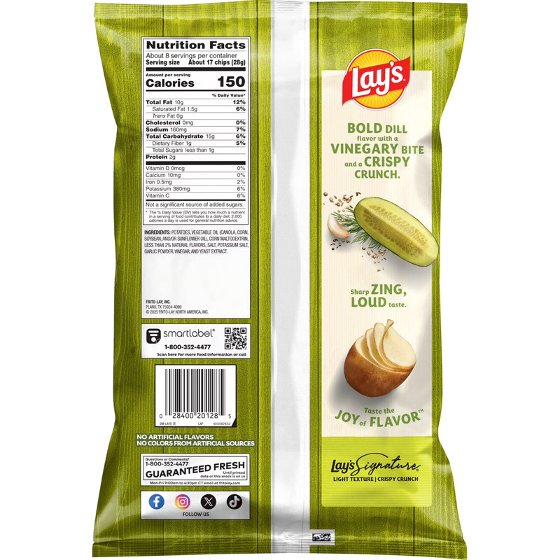 4 pack, Lay's Dill Pickle Potato Snack Chips, 7.75 oz Bag Free Shipping gallery