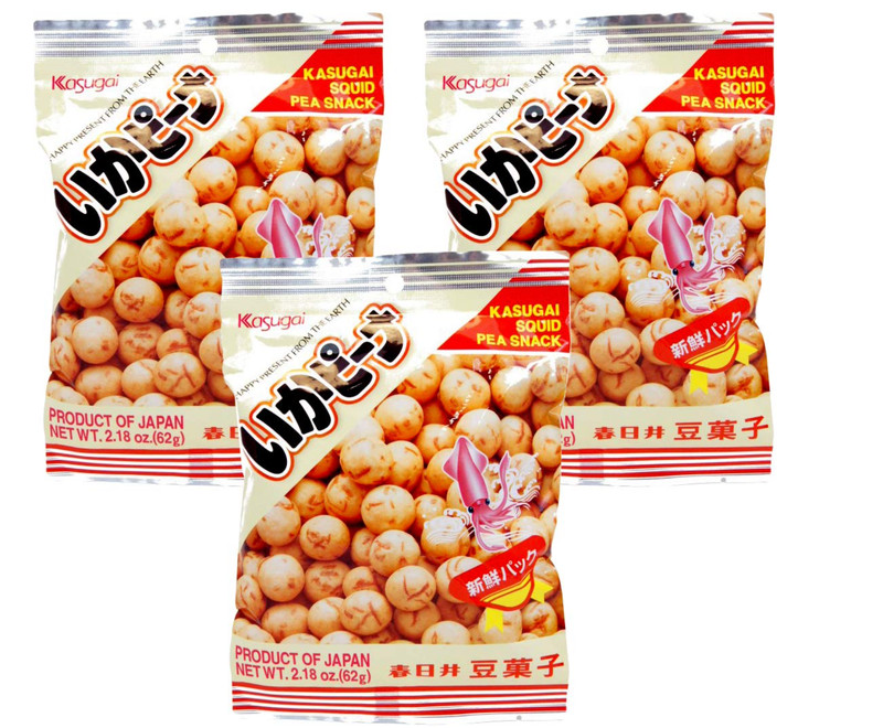 Kasugai | Japan | Peanut Snack Squid Flavored Japanese Style 3.13oz/89g(3 Pack)