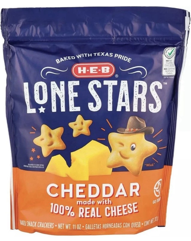 HEB Lone Stars Baked Cheddar Puffed Cracker Snack, 11 oz.