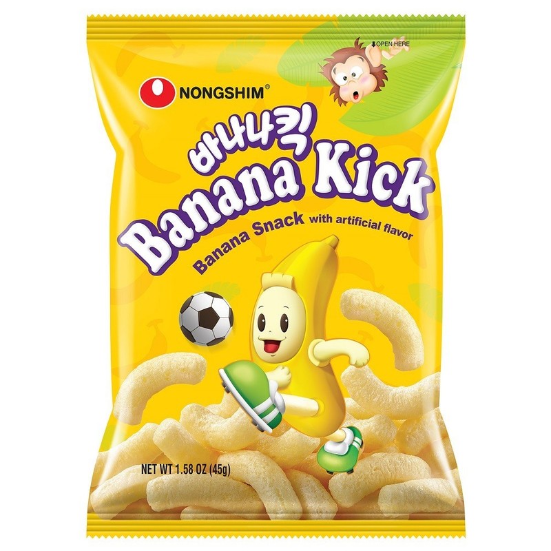 3 pkgs×(NONG SHIM)banana corn puff 45g each