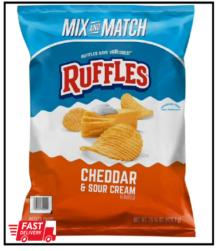 2 Pack – Ruffles Cheddar and Sour Cream Potato Chips (15.125 oz.)