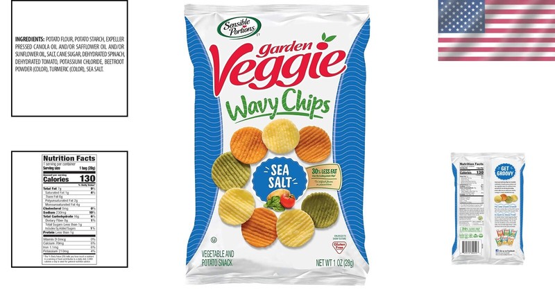 Gluten-Free Sea Salt Veggie Chips, 24 x 1 oz Snack Packs – Crunchy Delight gallery