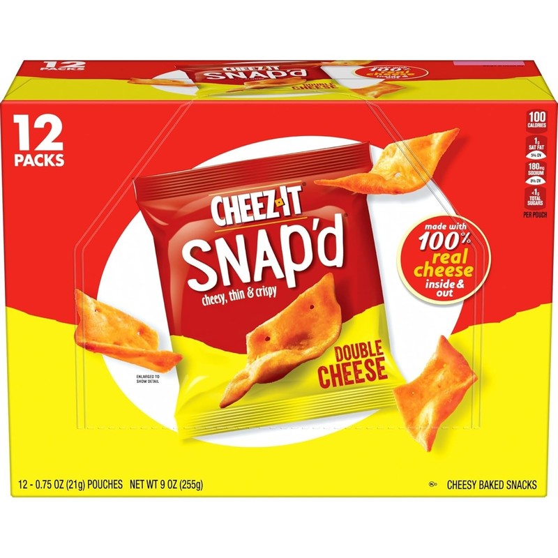 Indulge in Snap'd Double Cheese Thin Crisps, 9oz Box – Perfect Snack on-the-Go gallery