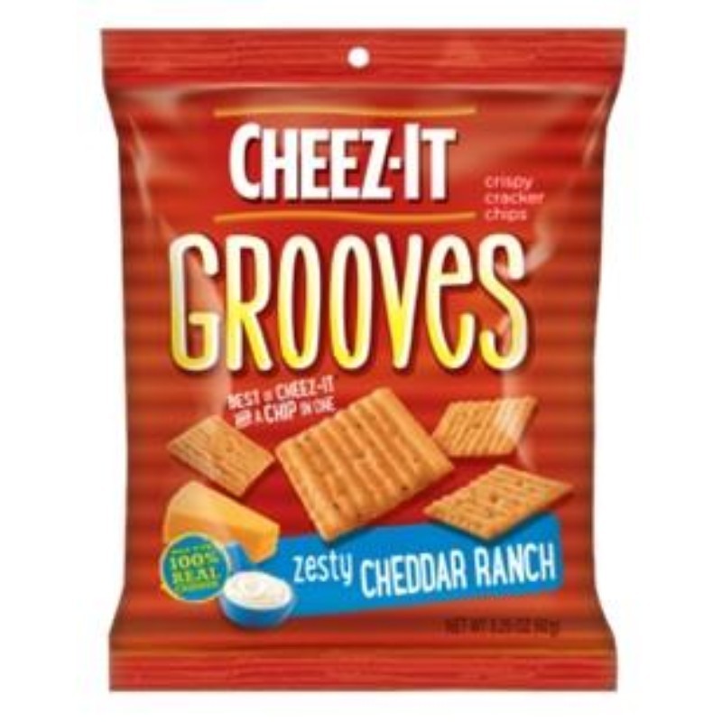 3x Cheez-It Grooves Cheddar Ranch Crispy Cracker Chips Snack Savory Pack 3.25oz