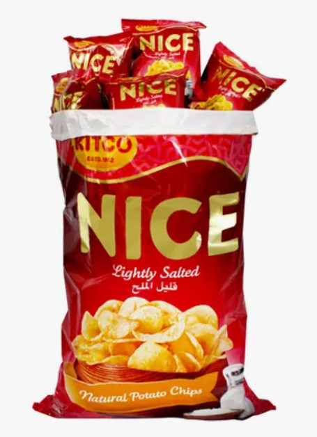 21 Small Pack X Kitco Nice Lightly Salted Flavor Natural Potato Chips,12 g
