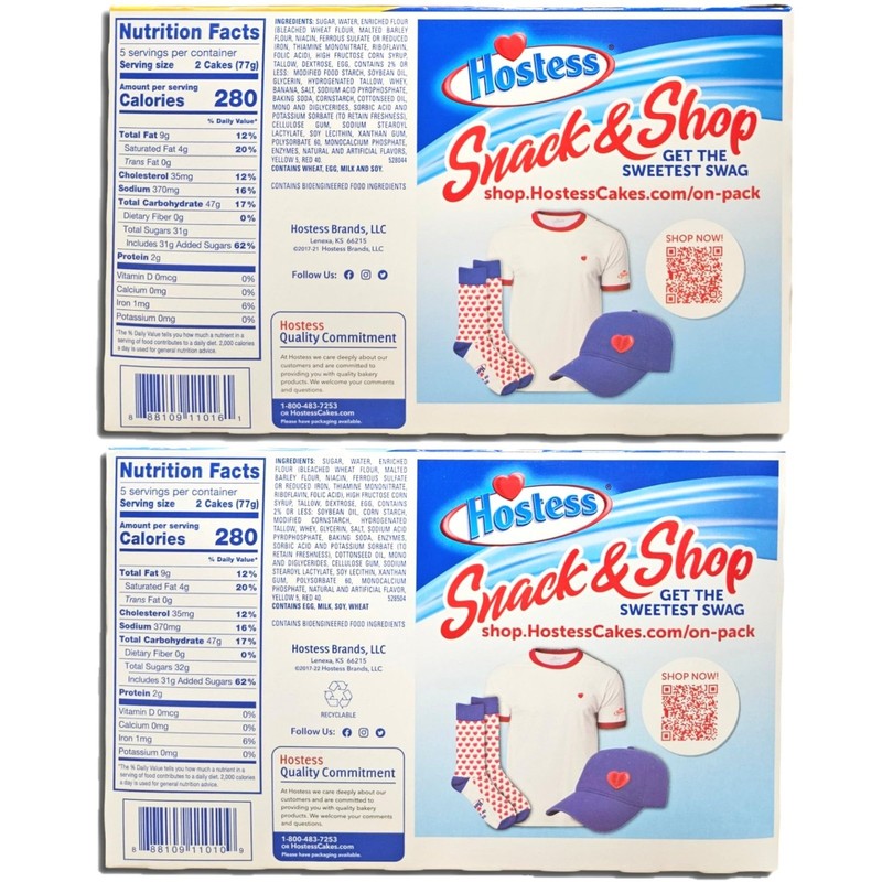 Hostess Banana & Original Twinkies Bulk Combo Pack | 10 Count Box | Pack of 10 gallery