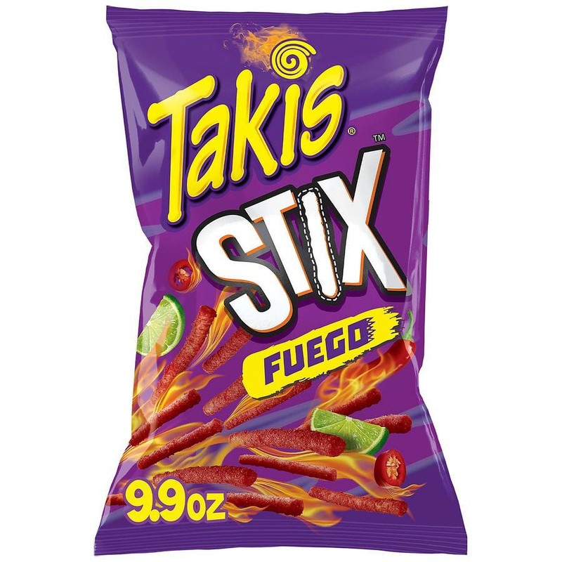 Takis Stix Fuego Corn Sticks Hot Chili Pepper & Lime, 9.9 oz