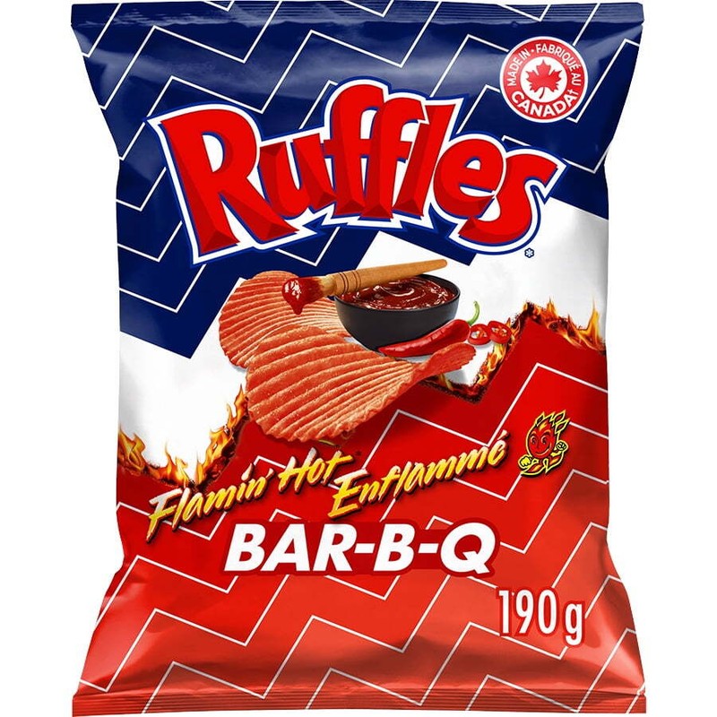 Lay’s Ruffles Flamin’ Hot Bar-B-Q Chips, 190g/6.7 oz.